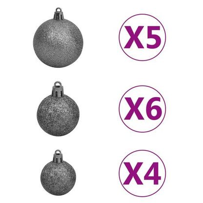 vidaXL 4.9ft Pre - lit Frosted Christmas Tree with Ornaments & Pine Cones - plants - express.com