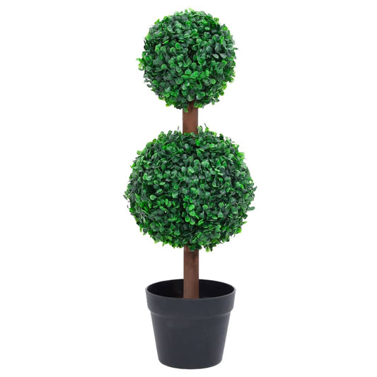 vidaXL Artificial Boxwood Plant with Pot Ball Shaped Green 71 cm - plants - express.com
