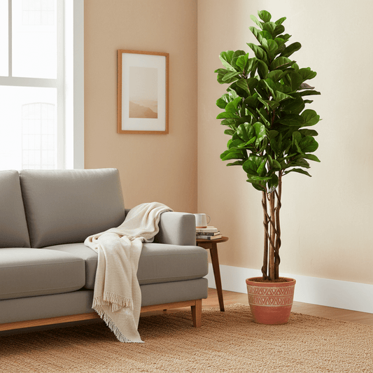 vidaXL Artificial Fiddle Leaf Fig Tree 96 Leaves 80 cm Green - plants - express.com