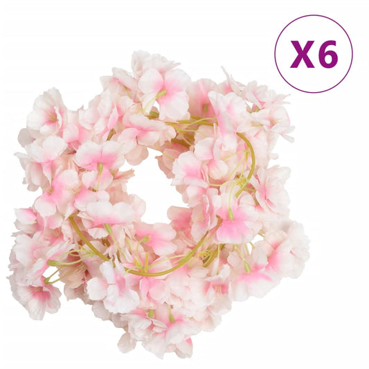 vidaXL Artificial Flower Garlands 6 pcs Champagne 180 cm - plants - express.com