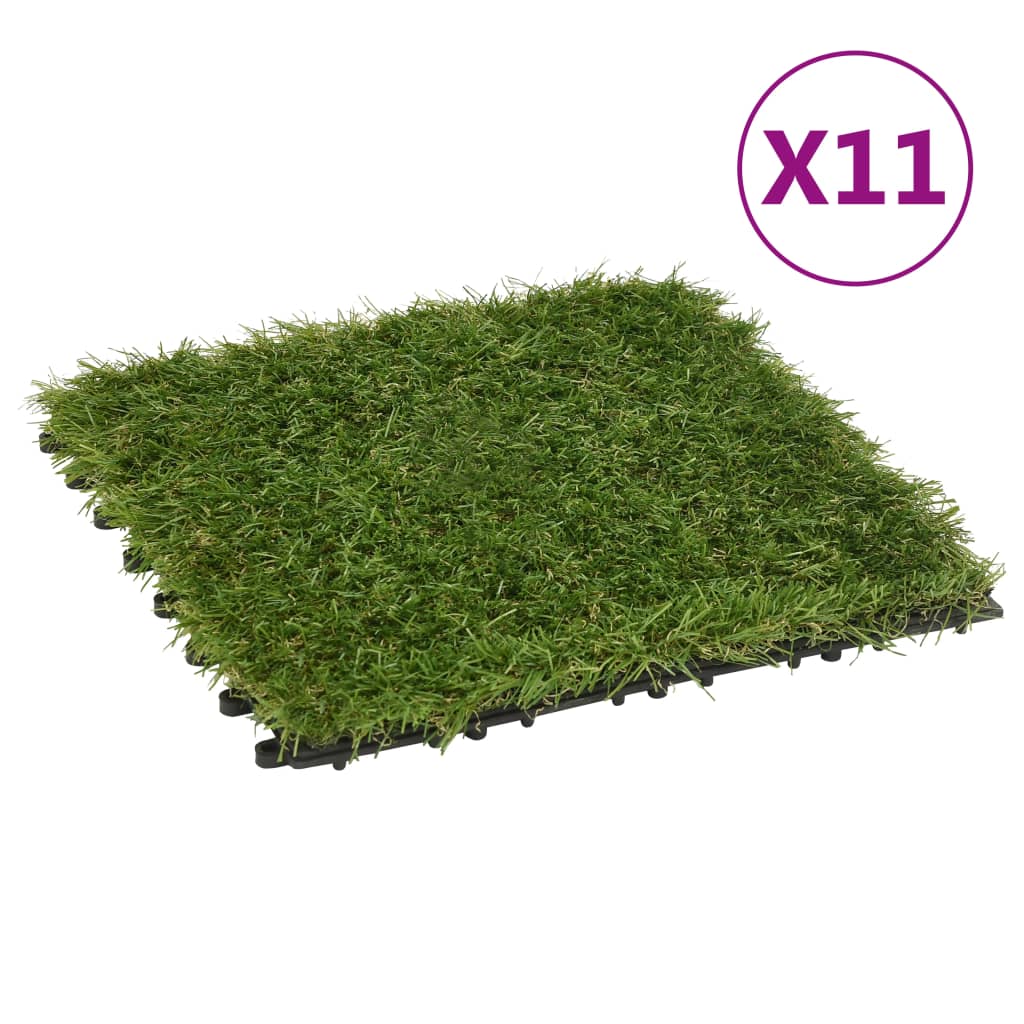 vidaXL Artificial Grass Tiles 11 pcs Green 30x30 cm - plants - express.com