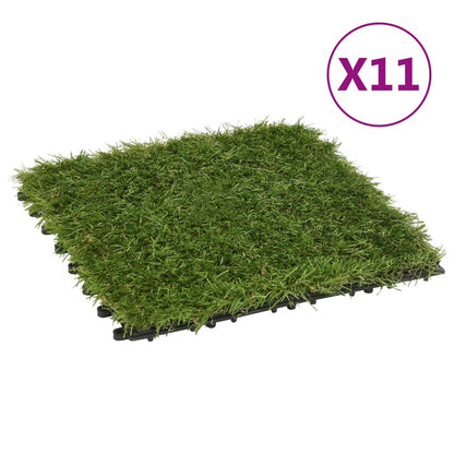 vidaXL Artificial Grass Tiles 11 pcs Green 30x30 cm - plants - express.com