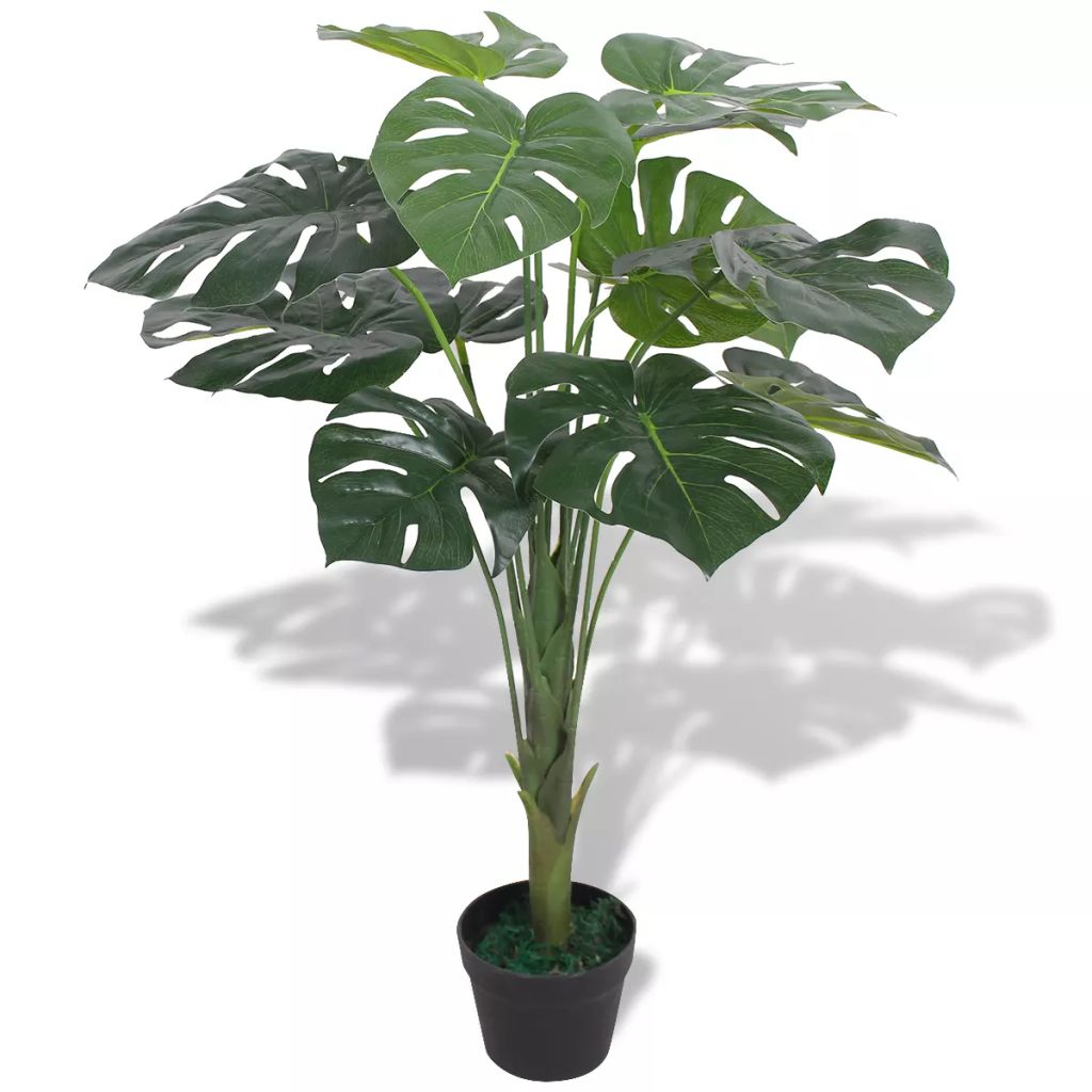 vidaXL Artificial Monstera Plant with Pot 130 cm Green - plants - express.com