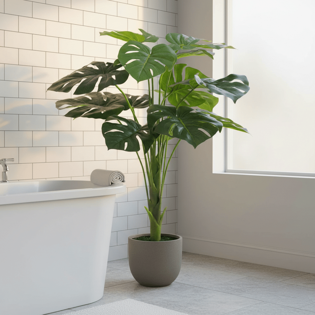 vidaXL Artificial Monstera Plant with Pot 130 cm Green - plants - express.com