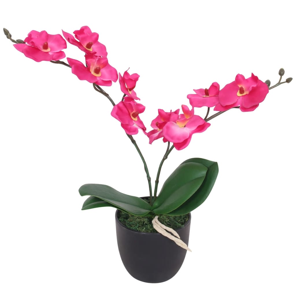 vidaXL Artificial Orchid Plant with Pot 30 cm White - plants - express.com