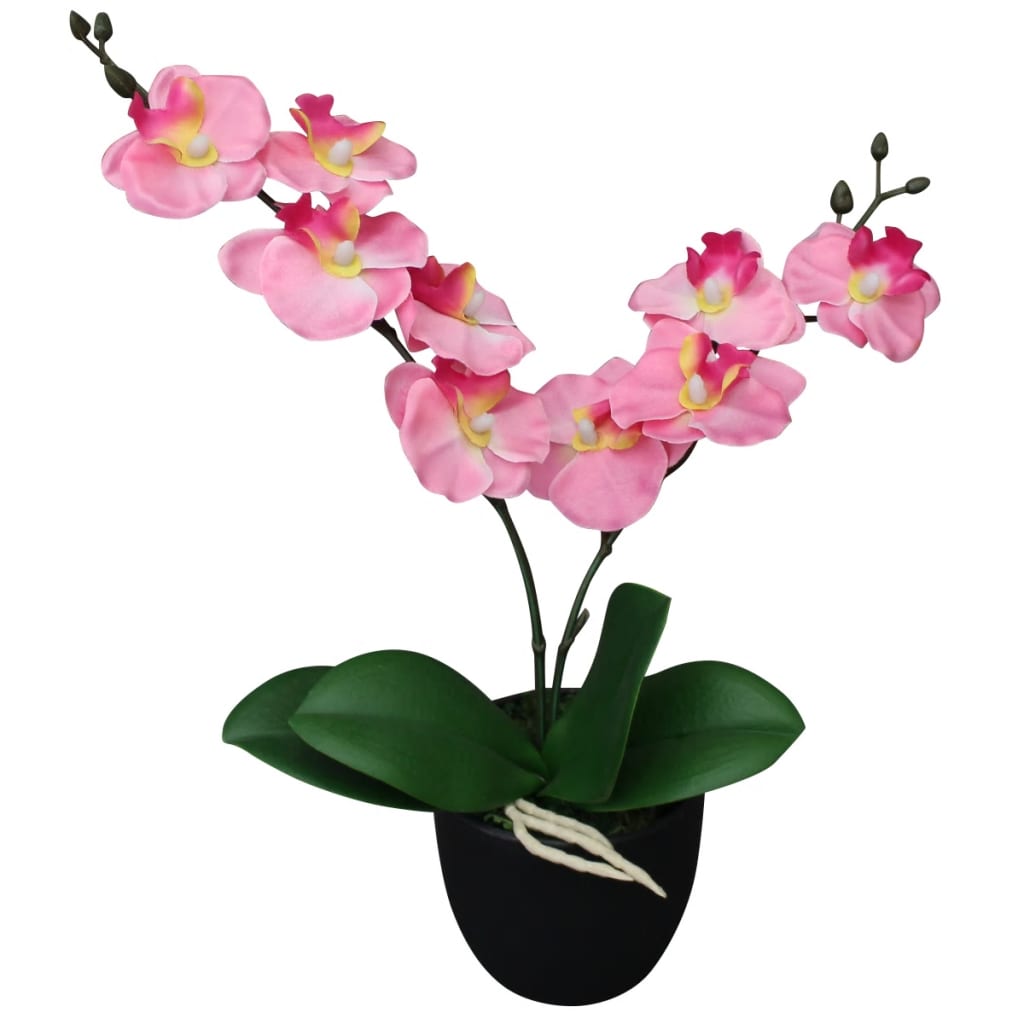 vidaXL Artificial Orchid Plant with Pot 30 cm White - plants - express.com