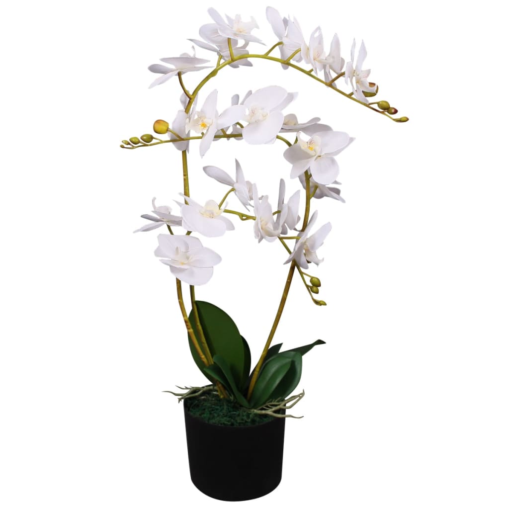 vidaXL Artificial Orchid Plant with Pot 30 cm White - plants - express.com