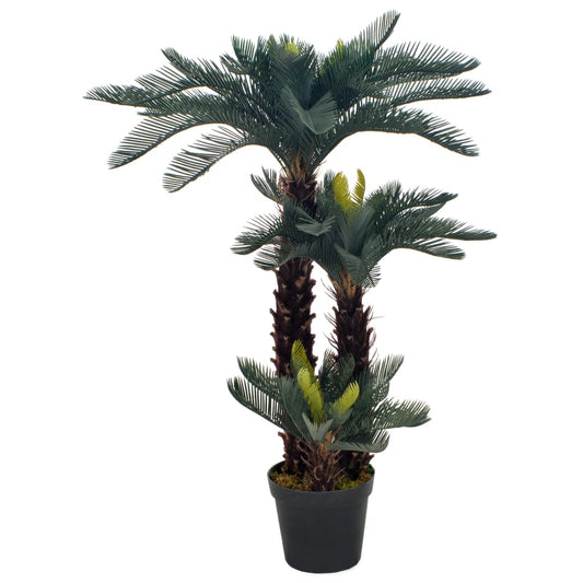 vidaXL Artificial Plant Cycas Palm with Pot Green 90 cm - plants - express.com