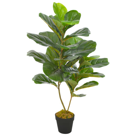 vidaXL Artificial Plant Fiddle Leaves with Pot Green 45 cm - plants - express.com