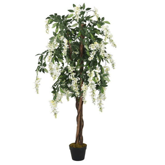 vidaXL Artificial Wisteria Tree 560 Leaves 80 cm Green and White - plants - express.com