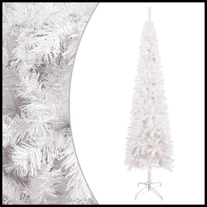 vidaXL Elegant Slim White Christmas Tree - 120 cm of Holiday Charm - plants - express.com