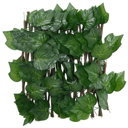 vidaXL Expandable Green Grape Leaf Trellis – PVC & Wood, 180x20 cm - plants - express.com