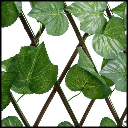 vidaXL Expandable Green Grape Leaf Trellis – PVC & Wood, 180x20 cm - plants - express.com