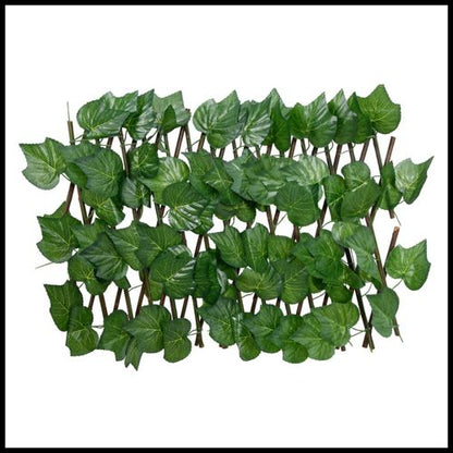 vidaXL Expandable Green Grape Leaf Trellis – PVC & Wood, 180x20 cm - plants - express.com