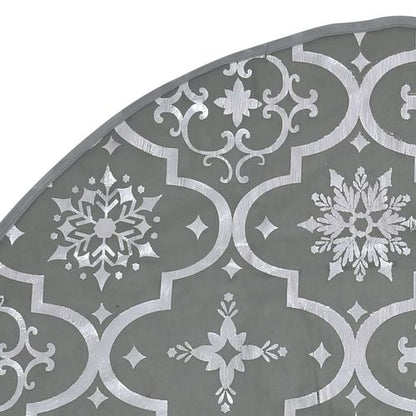 vidaXL Festive Red Christmas Tree Skirt & Sock | Snow Pattern, 90cm - plants - express.com