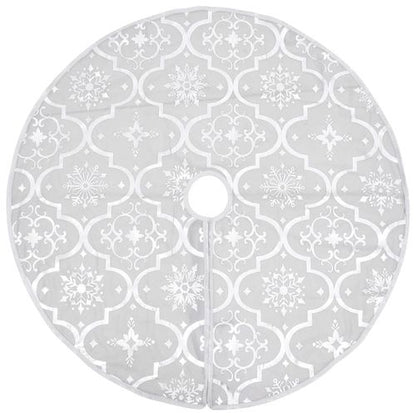 vidaXL Festive Red Christmas Tree Skirt & Sock | Snow Pattern, 90cm - plants - express.com