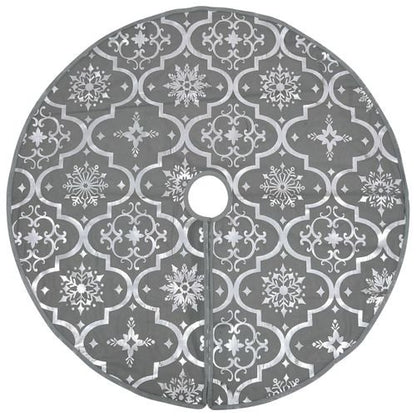 vidaXL Festive Red Christmas Tree Skirt & Sock | Snow Pattern, 90cm - plants - express.com