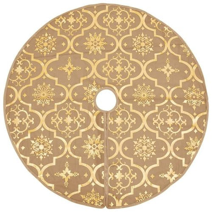 vidaXL Festive Red Christmas Tree Skirt & Sock | Snow Pattern, 90cm - plants - express.com