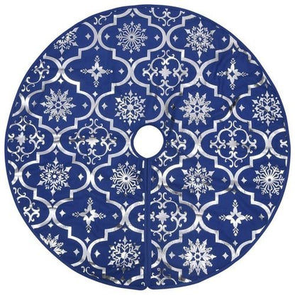 vidaXL Festive Red Christmas Tree Skirt & Sock | Snow Pattern, 90cm - plants - express.com