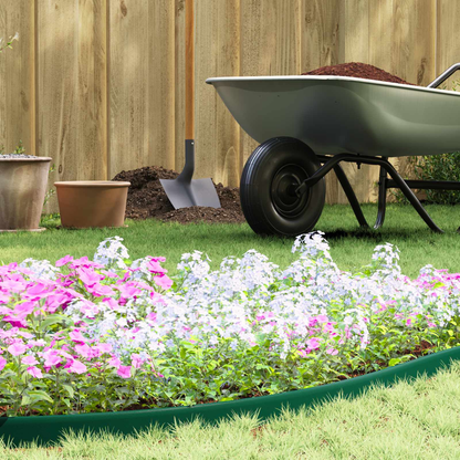 vidaXL Lawn Edgings Green 2000 x 4 x 5 cm Plastic - plants - express.com