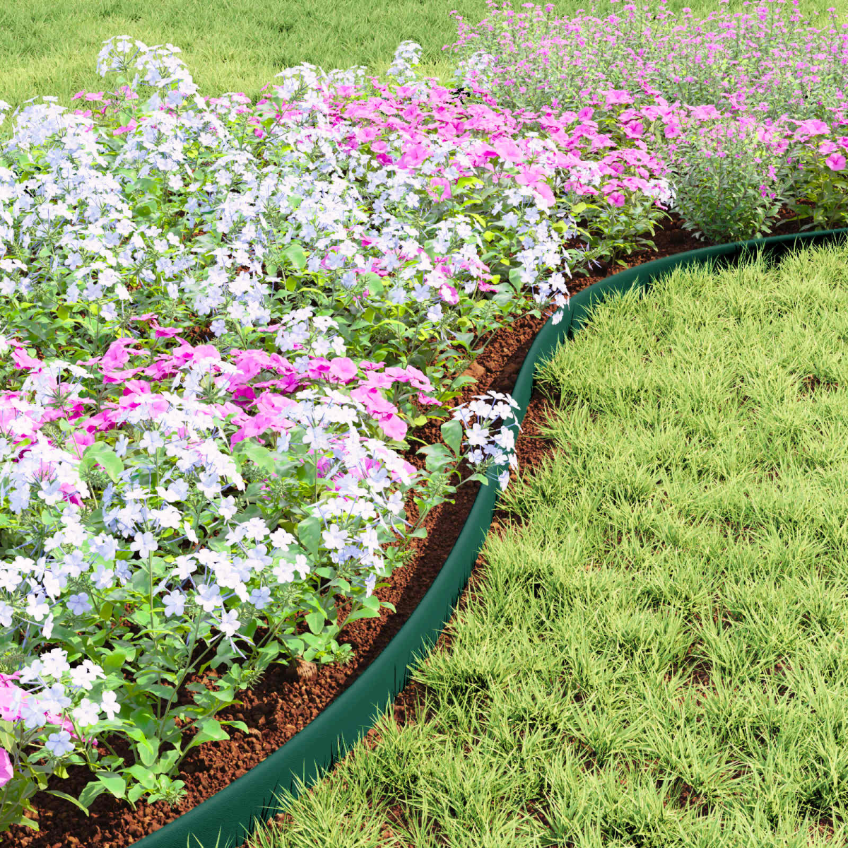 vidaXL Lawn Edgings Green 2000 x 4 x 5 cm Plastic - plants - express.com