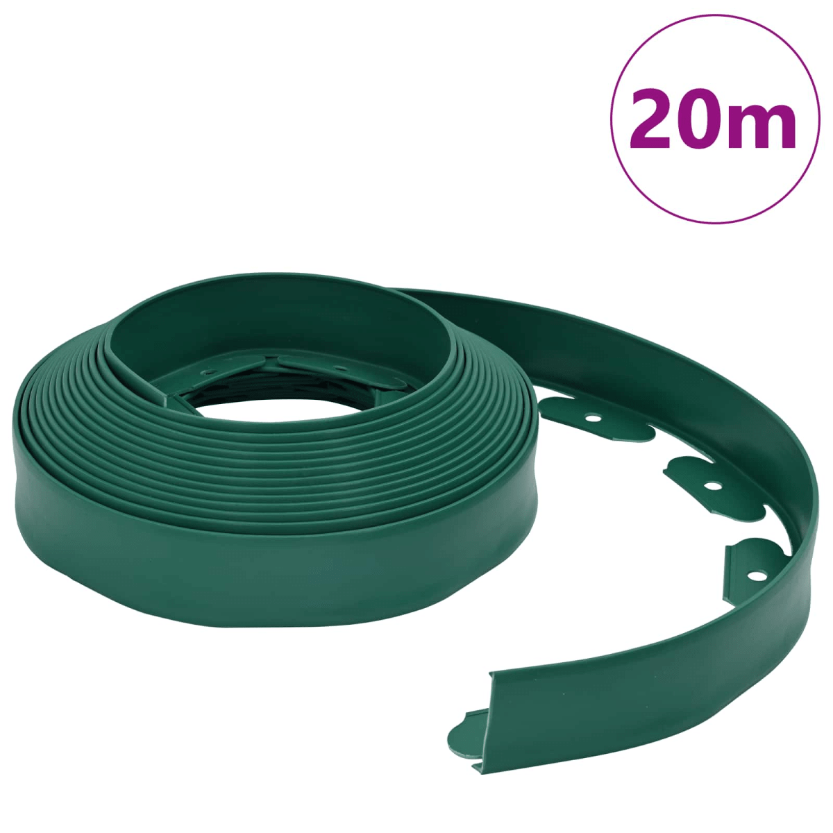 vidaXL Lawn Edgings Green 2000 x 4 x 5 cm Plastic - plants - express.com