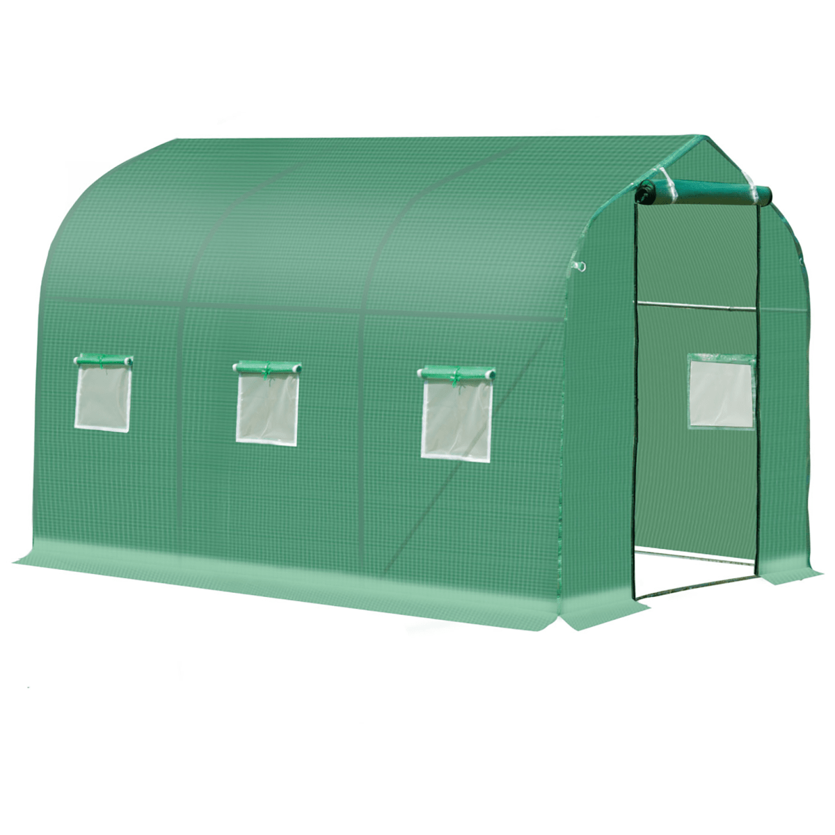 Walk - In Garden Polytunnel Greenhouse with Round Gable - Top Window - plants - express.com