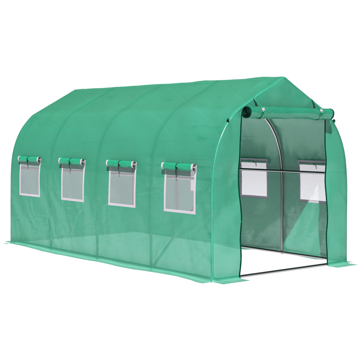 Walk - In Garden Polytunnel Greenhouse with Round Gable - Top Window - plants - express.com
