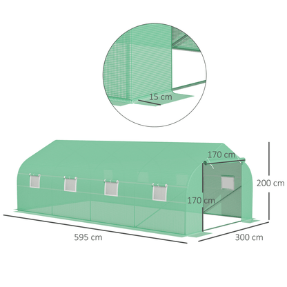 Walk - In Garden Polytunnel Greenhouse with Round Gable - Top Window - plants - express.com