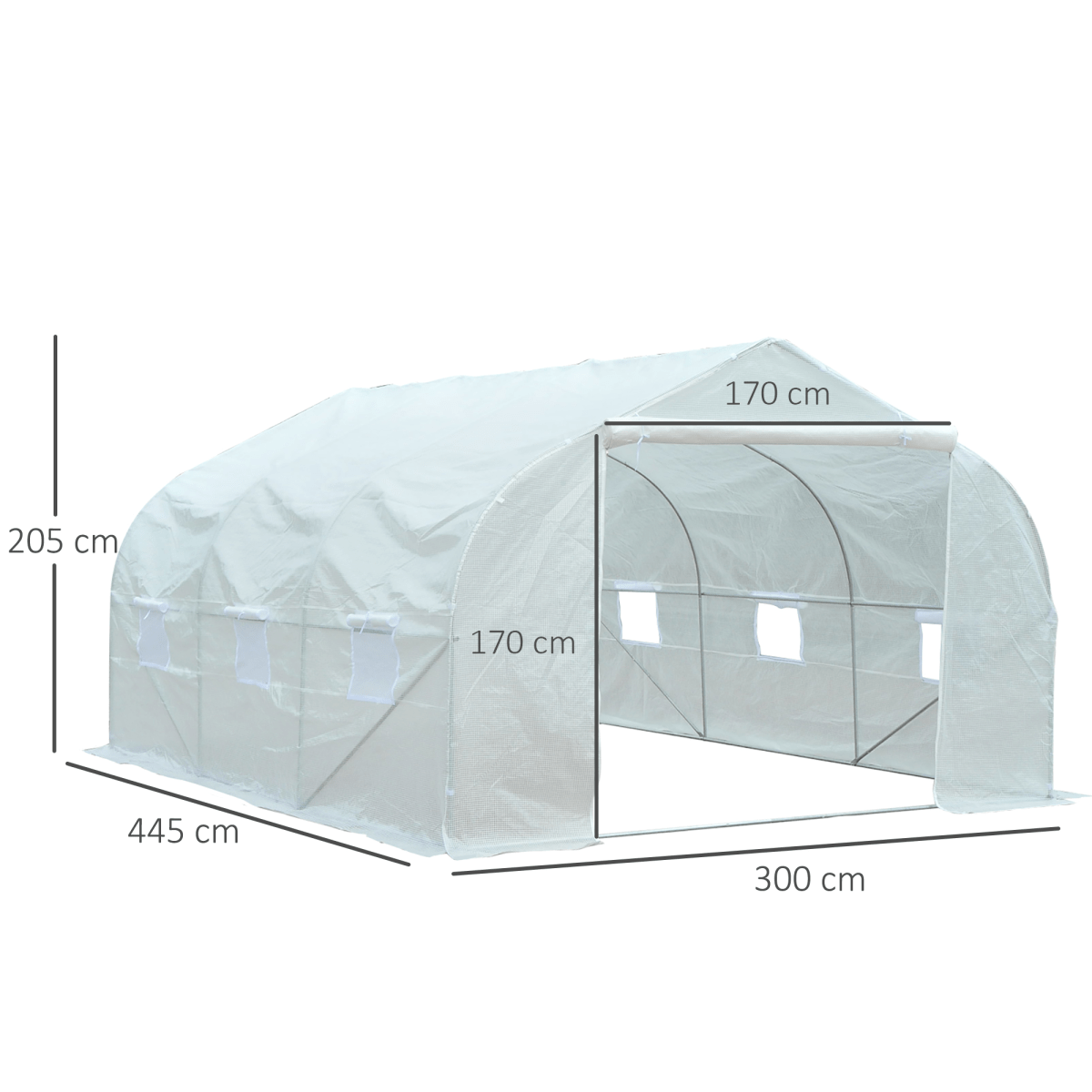 Walk - In Greenhouse with White PE Mesh Cover & Galvanized Frame - plants - express.com