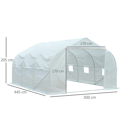 Walk - In Greenhouse with White PE Mesh Cover & Galvanized Frame - plants - express.com