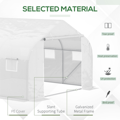 Walk - In Greenhouse with White PE Mesh Cover & Galvanized Frame - plants - express.com
