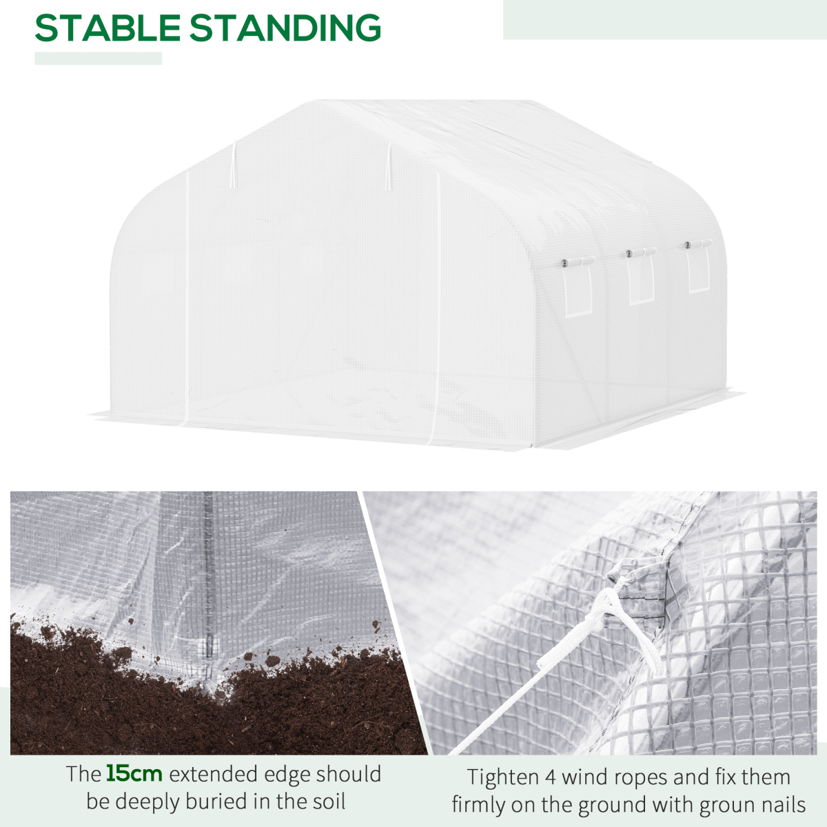 Walk - In Greenhouse with White PE Mesh Cover & Galvanized Frame - plants - express.com