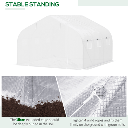 Walk - In Greenhouse with White PE Mesh Cover & Galvanized Frame - plants - express.com