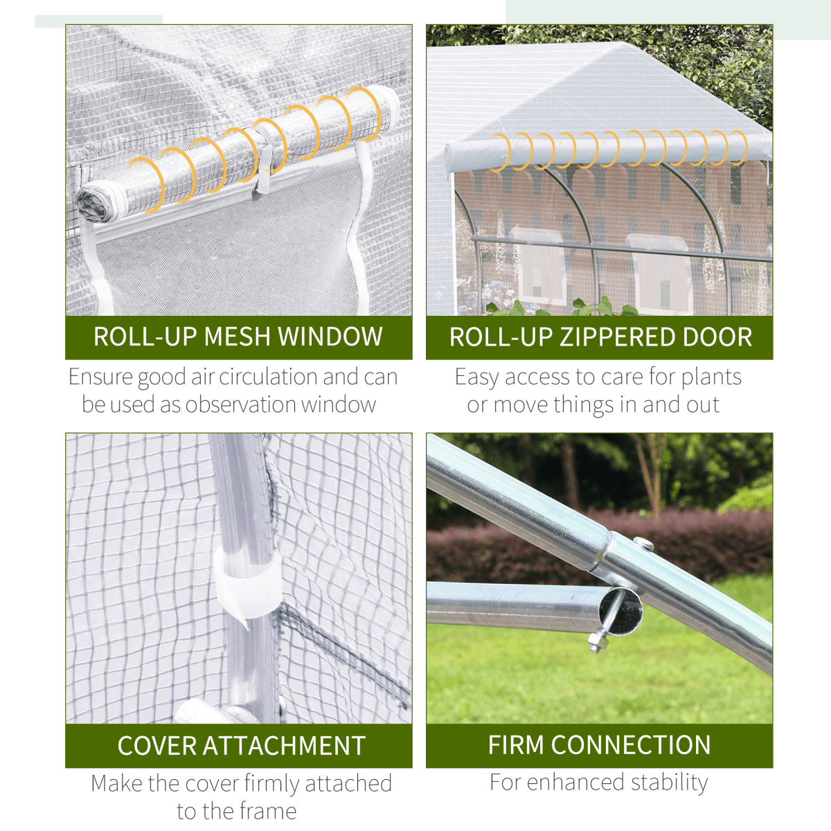 Walk - In Greenhouse with White PE Mesh Cover & Galvanized Frame - plants - express.com