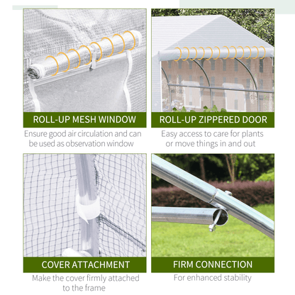 Walk - In Greenhouse with White PE Mesh Cover & Galvanized Frame - plants - express.com