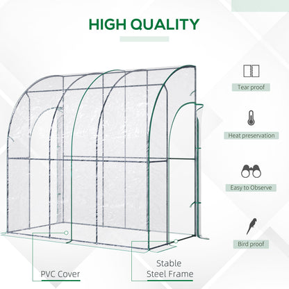 Walk - In Lean - To Tunnel Greenhouse – Wall - Mounted with PVC Cover & Roll - Up Door - plants - express.com