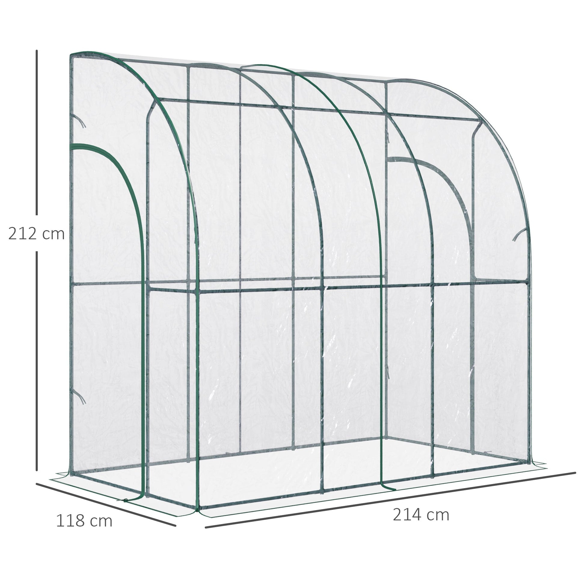 Walk - In Lean - To Tunnel Greenhouse – Wall - Mounted with PVC Cover & Roll - Up Door - plants - express.com