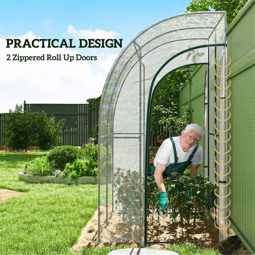 Walk - In Lean to Wall Tunnel Greenhouse - plants - express.com