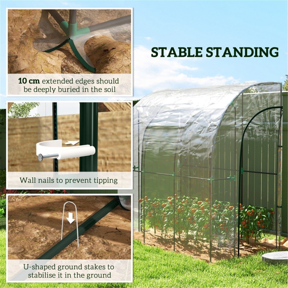 Walk - In Lean to Wall Tunnel Greenhouse - plants - express.com