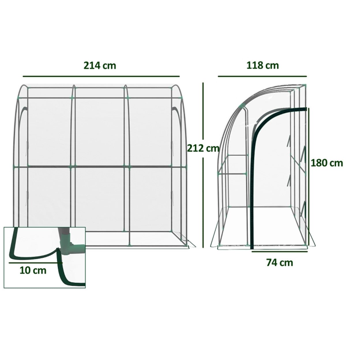 Walk - In Lean to Wall Tunnel Greenhouse - plants - express.com