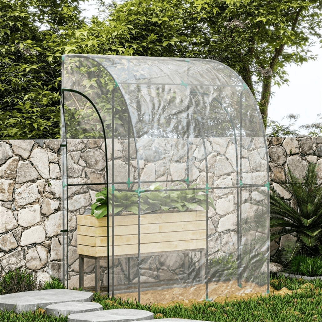Walk - In Lean to Wall Tunnel Greenhouse - plants - express.com
