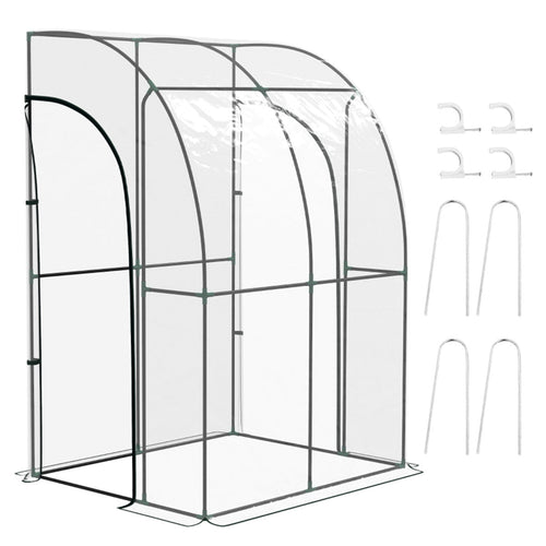 Walk - In Lean to Wall Tunnel Greenhouse - plants - express.com