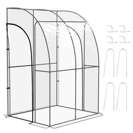 Walk - In Lean to Wall Tunnel Greenhouse - plants - express.com