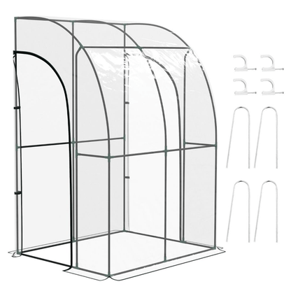 Walk - In Lean to Wall Tunnel Greenhouse - plants - express.com