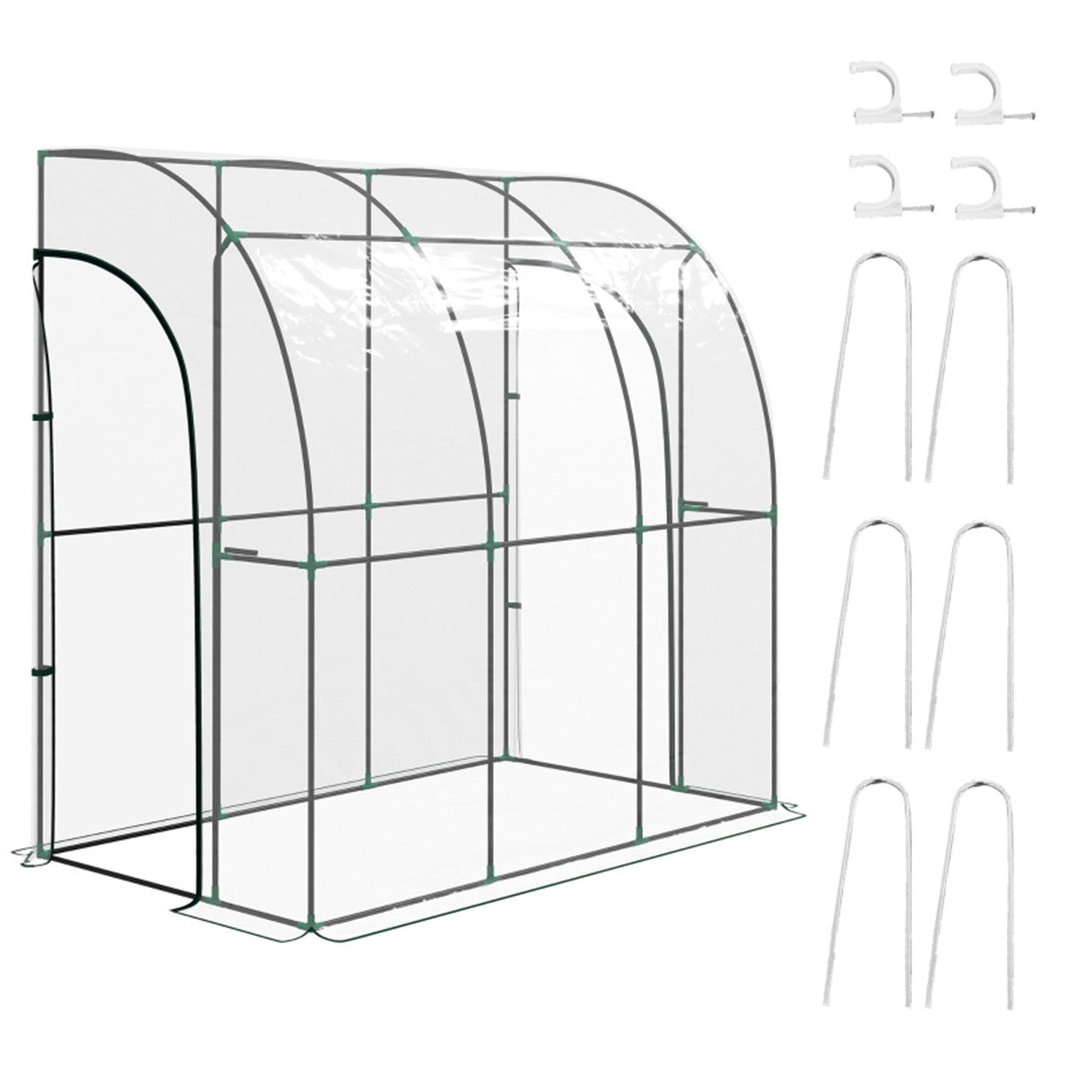 Walk - In Lean to Wall Tunnel Greenhouse - plants - express.com