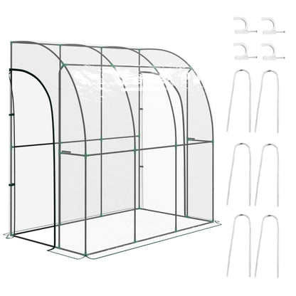 Walk - In Lean to Wall Tunnel Greenhouse - plants - express.com