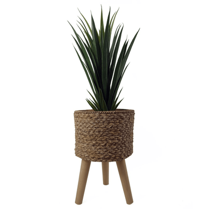 Weatherproof Woven Effect Large Fiberglass Planter - 39cm x 26cm - plants - express.com