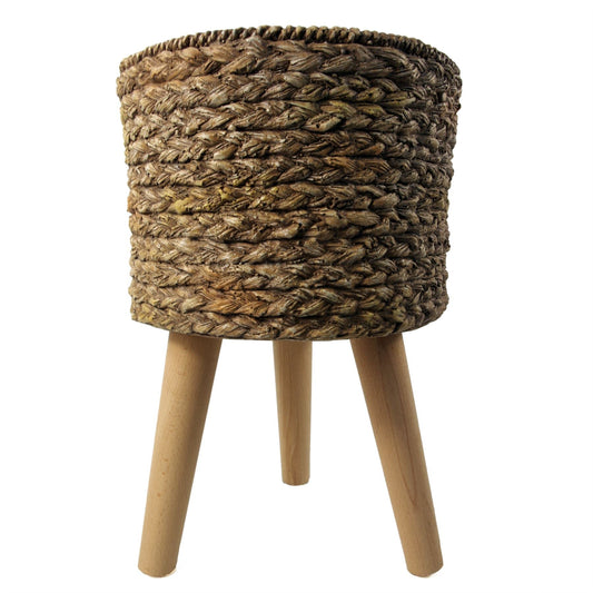 Weatherproof Woven Effect Large Fiberglass Planter - 39cm x 26cm - plants - express.com