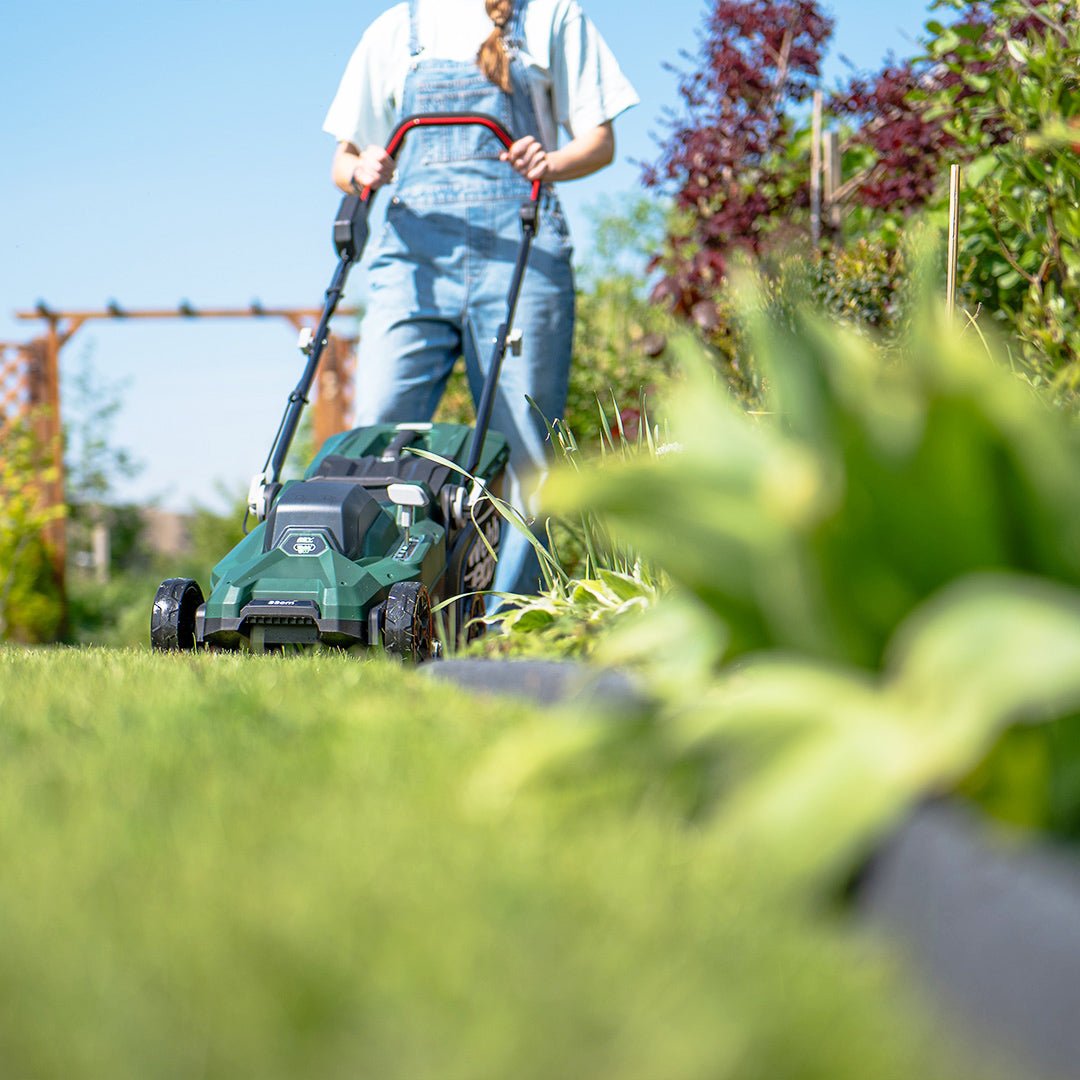 Webb 20V 33cm (14") Cordless Rotary Lawnmower plus 20V 25cm Line Trimmer (4AH Battery & Charger) - plants - express.com